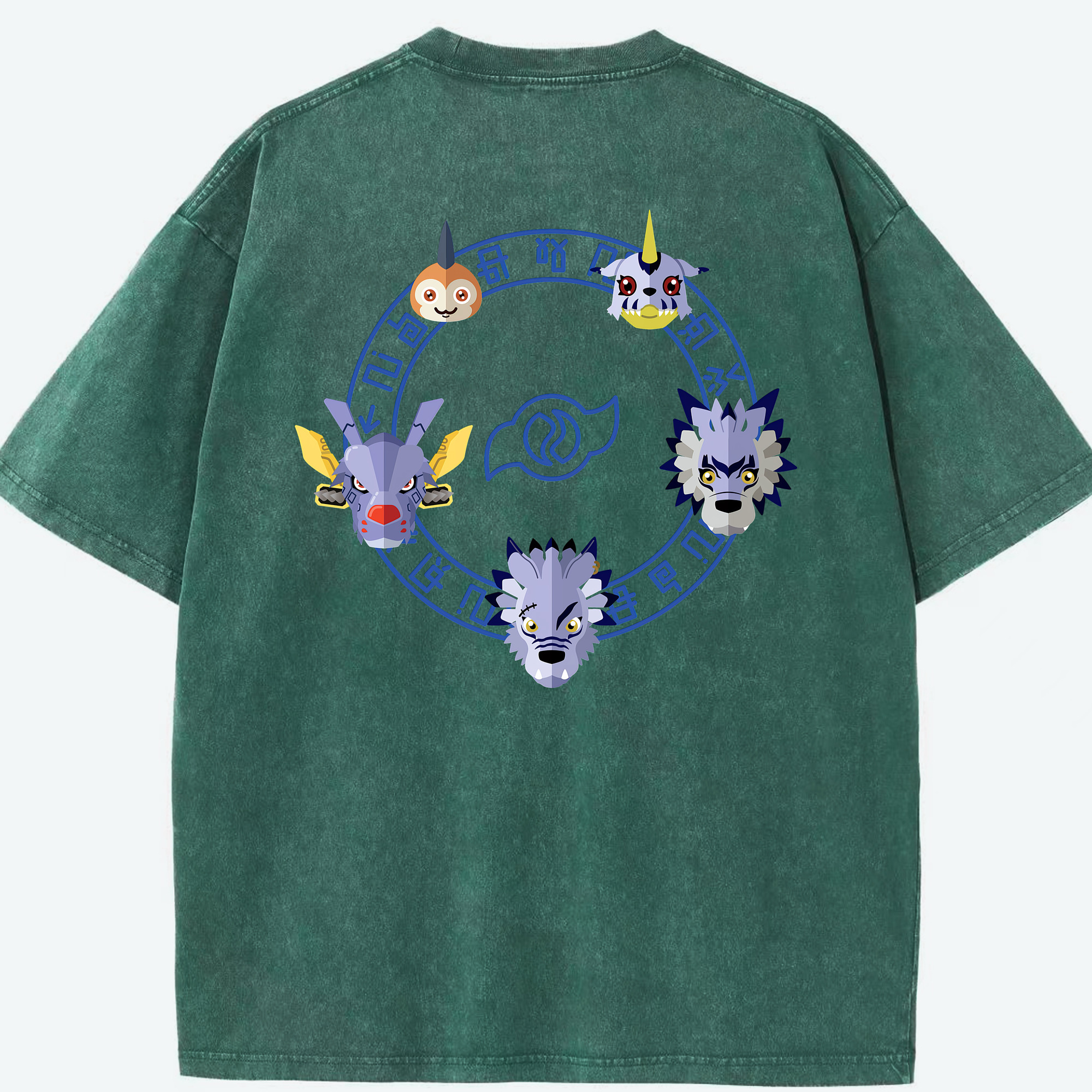 （画像用） Digimon デジタルモンスター/デジモン 綿100% ヴィンテージ風 半袖Tシャツ（背面プリント）
